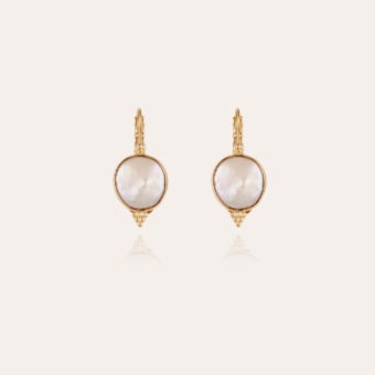 Serti mother-of-pearl earrings gold - White Mother-of-pearl