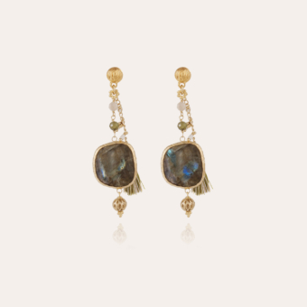 Serti Pondicherie earrings small size gold - Labradorite