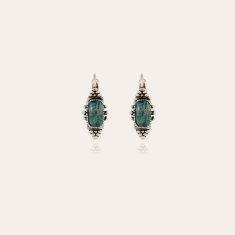 Serti Talisman small size earrings silver - Blue Apatite