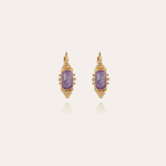 Serti Talisman earrings small size gold - Amethyst