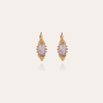 Serti Talisman earrings small size gold - Amethyst