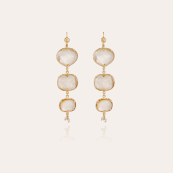 Silene mother-of-pearl earrings gold - White Mother-of-pearl