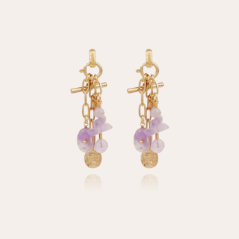 Sueno earrings gold - Amethyst