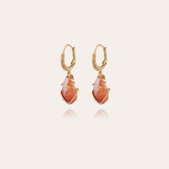 Tao Rainbow earrings gold - Carnelian