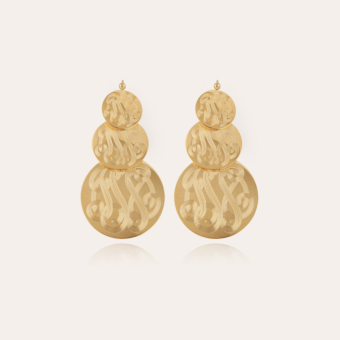 Very Diva triple earrings large size gold