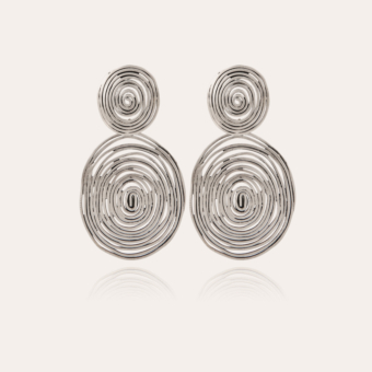 Wave earrings large size silver