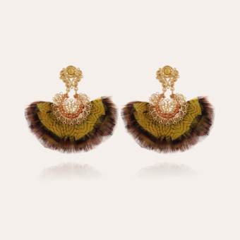 Yuca Plume earrings small size gold