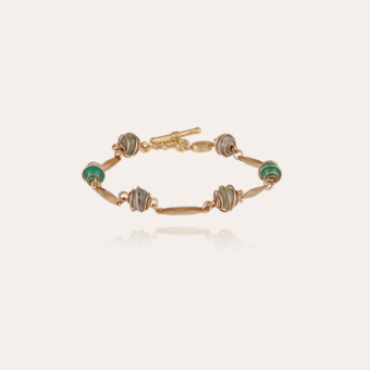Perla Serti bracelet - Aventurine & Grey Agate