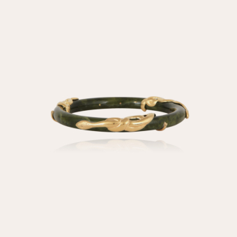Cobra jonc bracelet acetate gold - Kaki