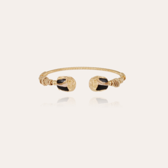 Duality large Scaramouche Twist enamel bracelet gold