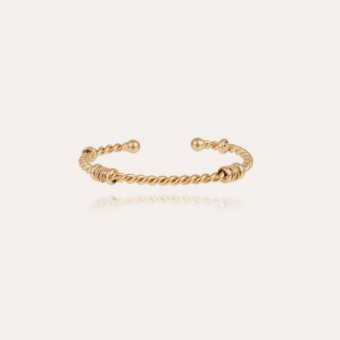 Torsade bangle bracelet large size gold