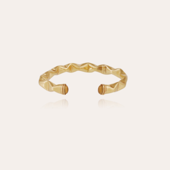 Moki cabochons bangle bracelet gold