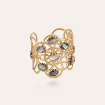Olympie bracelet gold - Grey Mother-of-pearl
