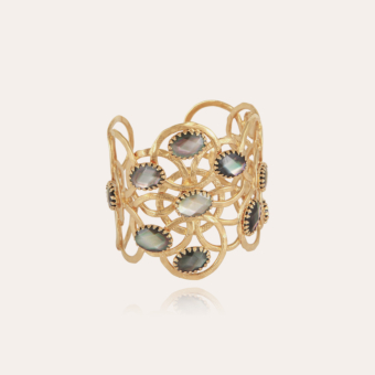Olympie bracelet gold - Grey Mother-of-pearl