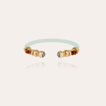 Sari Bis Serti bracelet acetate gold - Sea green