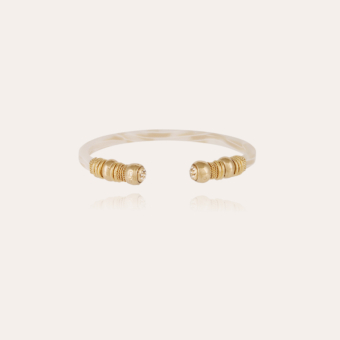 Sari Bis strass bracelet acetate gold - Ivory