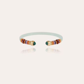 Sari Bis bracelet acetate gold - Sea green