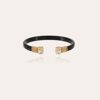 Sarina Bis strass bracelet acetate gold - Black