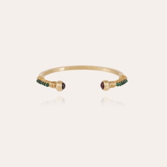Sari Bis beads bracelet gold - Malachite