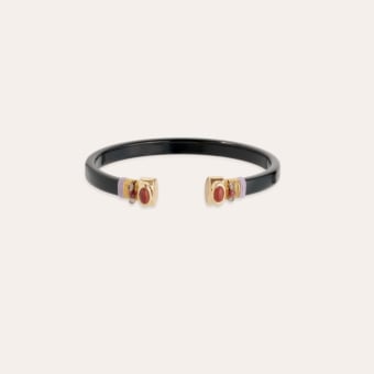 Bracelet Sarina acétate doré - Noir