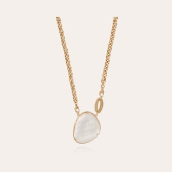 Billy Silia necklace large size gold - White Mother-of-pearl