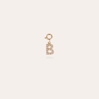 Lettre B charms strass gold