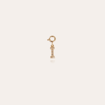 Lettre I charms strass gold