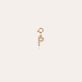 Lettre P charms strass gold