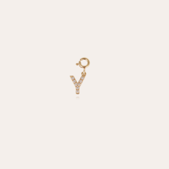 Charms pendentif Lettre Y strass doré