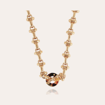 Adrian necklace acetate gold - Tortoise