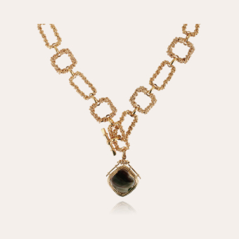 Belem Siena necklace gold - Grey mother-of-pearl