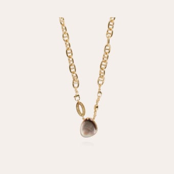 Billy necklace gold - Grey Mother-of-pearl
