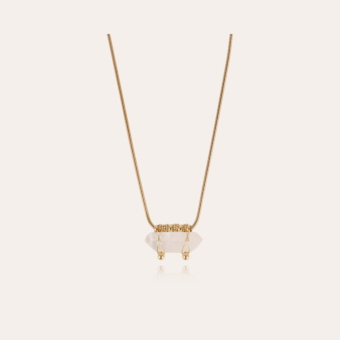Cristal necklace gold - Rock crystal