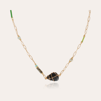 Rainbow necklace gold - Lazulite