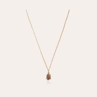 Turtle mother-of-pearl kids necklace mini gold