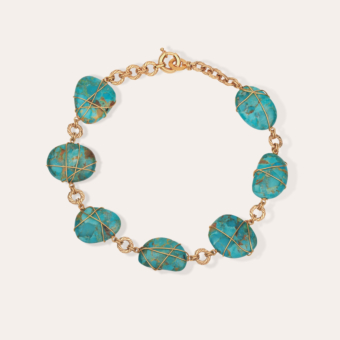 Rainbow Multi necklace very large size - Turquoise