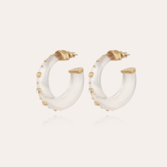 Abalone Celeste hoop earrings acetate gold - Clear