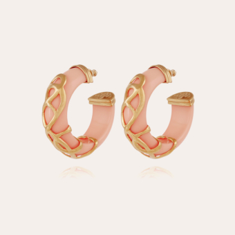 Abalone bis earrings gold - Pink