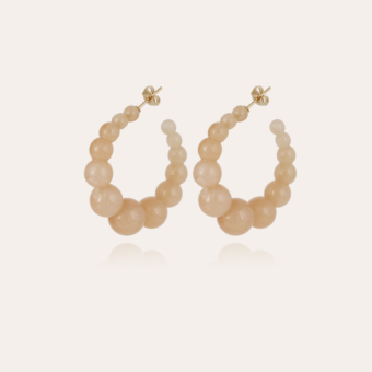 Andy hoop earrings small size acetate gold - Beige