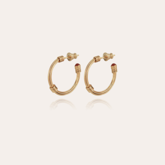 Ariane cabochons hoop earrings mini gold