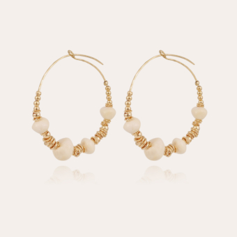 Biba hoop earrings small size acetate gold - Ivory