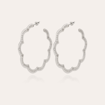 Bolduc Flore Gas hoop earrings large size silver