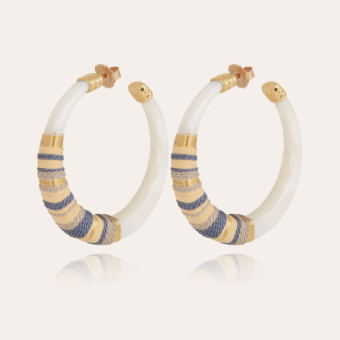 Caftan wrapped hoop earrings acetate gold - Ivory