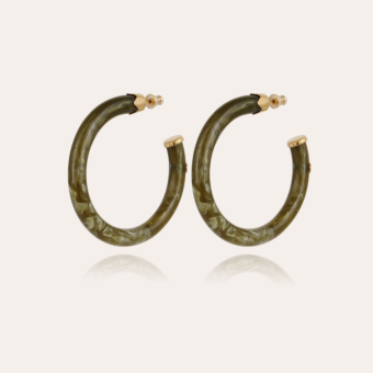 Caftan hoop earrings acetate gold - Kaki