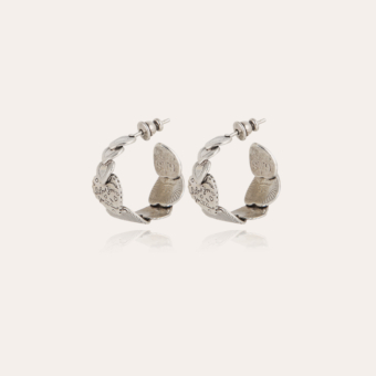 Cuore hoop earrings small size silver