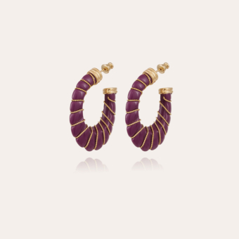 Boucles d'oreilles Cyclade petit modèle dorées - Violet