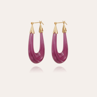 Ecume earrings acetate gold - Purple