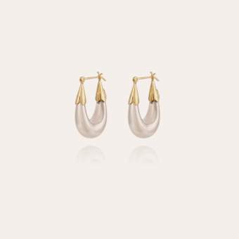 Ecume earrings small size bicolor silver