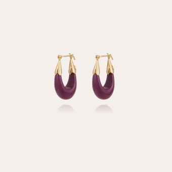 Ecume earrings small size gold - Purple
