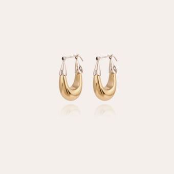 Ecume earrings small size bicolor gold